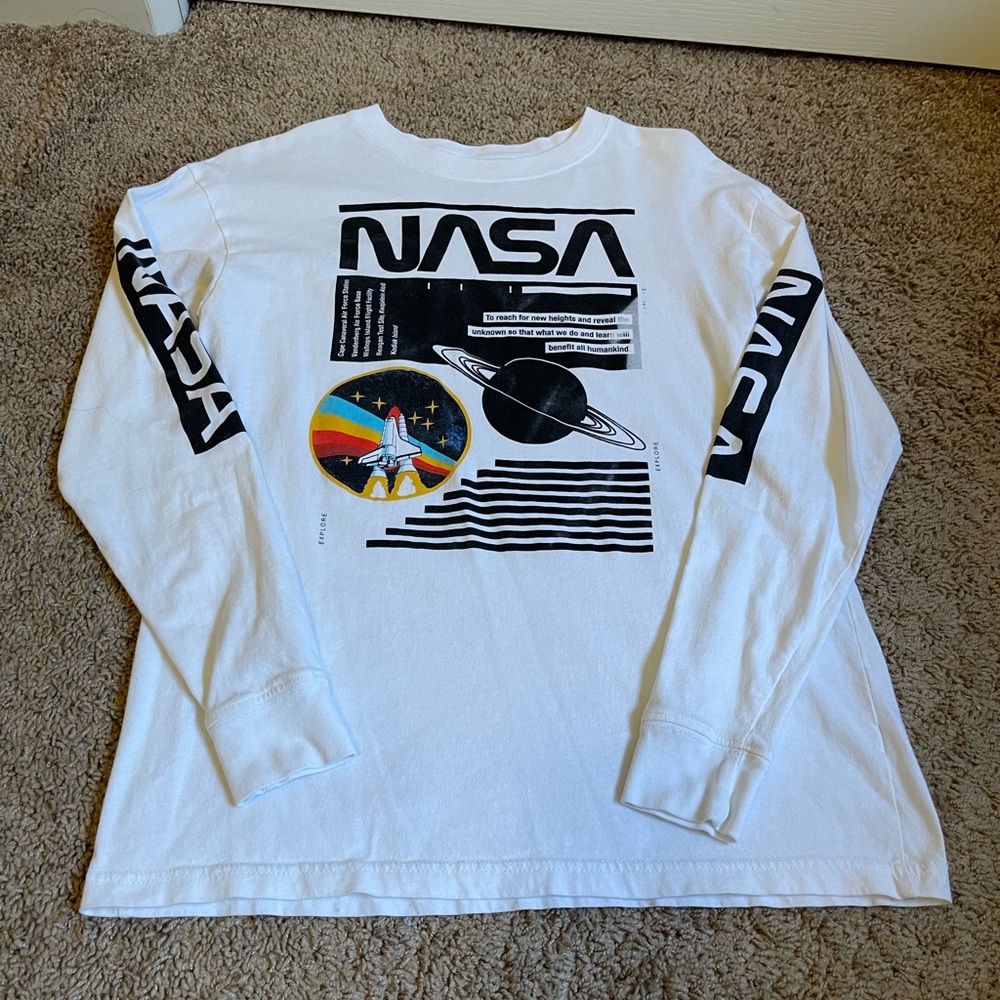 Long Sleeve NASA Graphic Tee Shirt